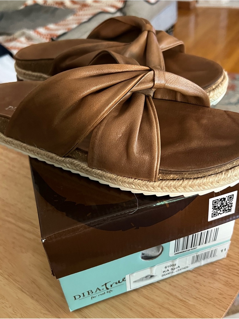 DiBA True Tan Knotted Slide Sandals Size 11m